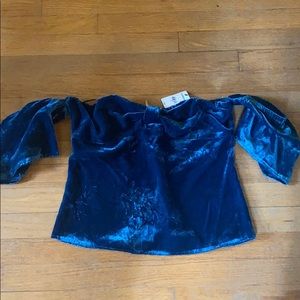 Express Velvet Off The Shoulder Top